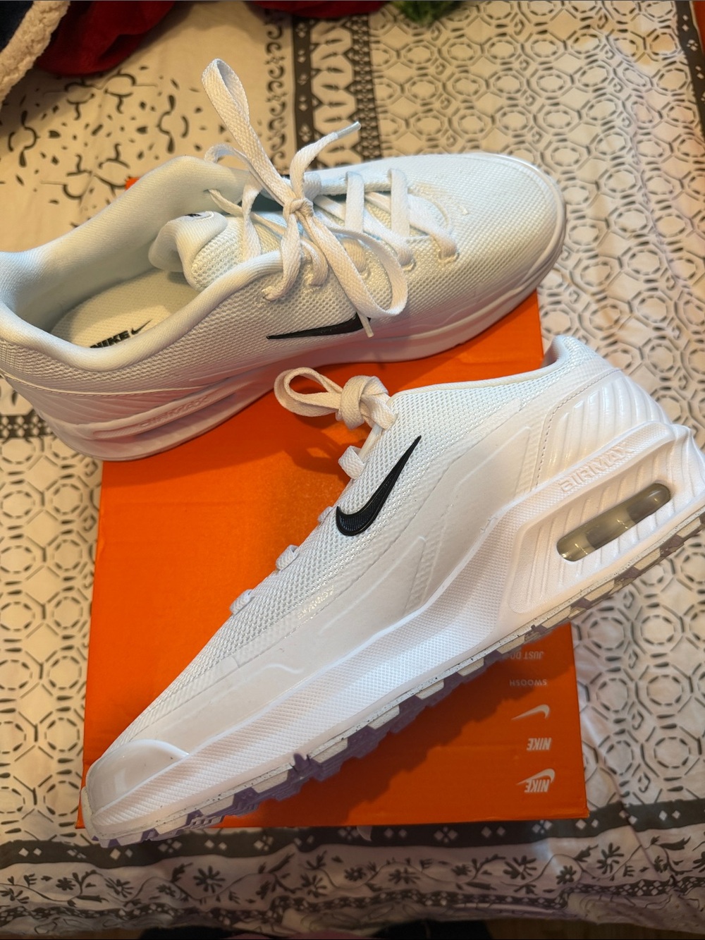 Nike AirMax White Sneakers with Black Swoosh